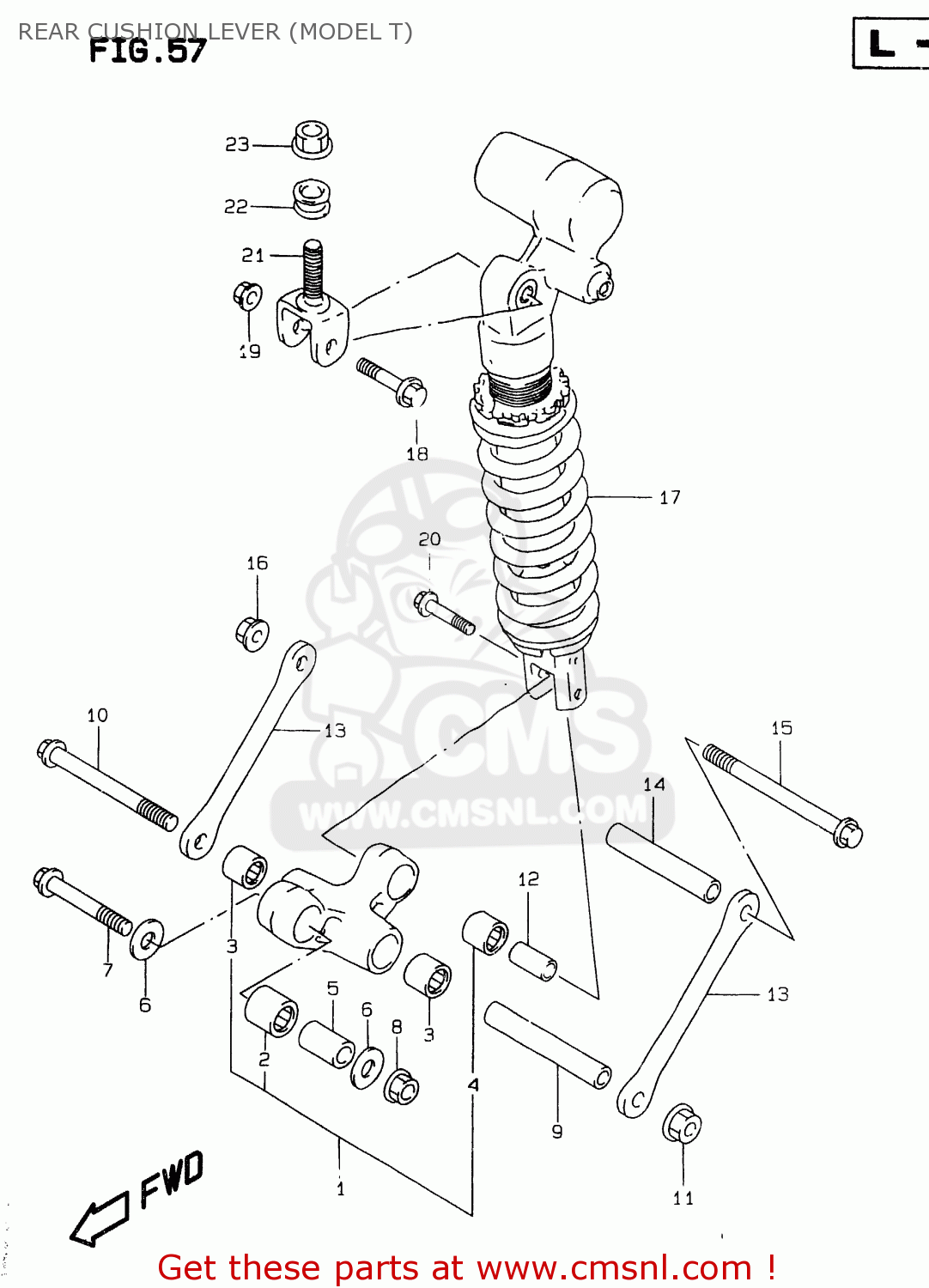 REAR CUSHION LEVER (MODEL T) GSXR750 1996 (T) (E02 E04 E18 E22 E24 E25 E34 E39) / P37