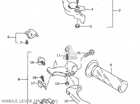 HANDLE LEVER (MODEL W) - GSXR750 1996 (T) (E02 E04 E18 E22 E24 E25 E34 E39) / P37