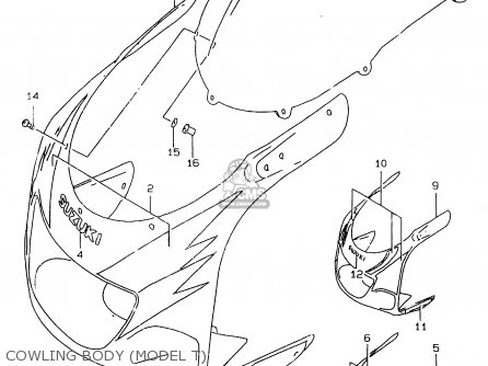 COWLING BODY (MODEL T) - GSXR750 1996 (T) (E02 E04 E18 E22 E24 E25 E34 E39) / P37