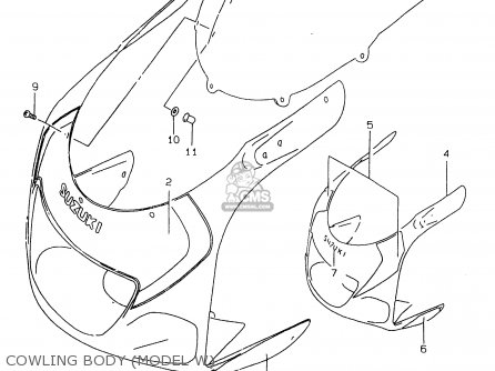 COWLING BODY (MODEL W) - GSXR750 1996 (T) (E02 E04 E18 E22 E24 E25 E34 E39) / P37