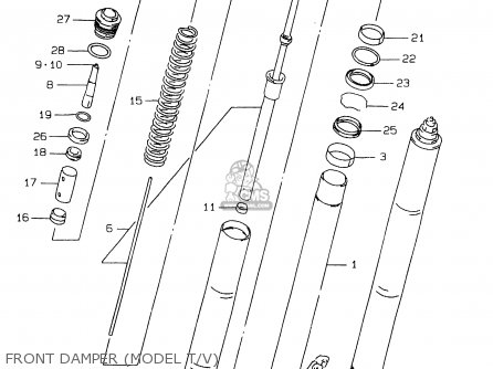 FRONT DAMPER (MODEL T/V) - GSXR750 1996 (T) (E02 E04 E18 E22 E24 E25 E34 E39) / P37