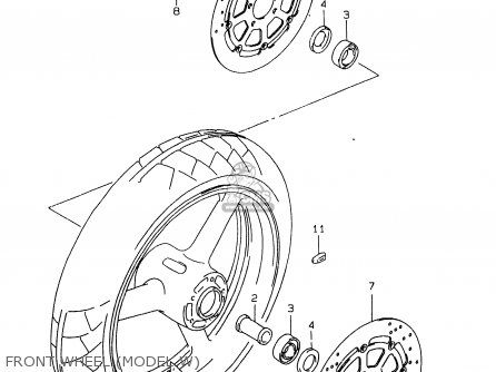 FRONT WHEEL (MODEL W) - GSXR750 1996 (T) (E02 E04 E18 E22 E24 E25 E34 E39) / P37