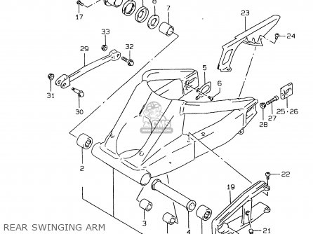 REAR SWINGING ARM - GSXR750 1996 (T) (E02 E04 E18 E22 E24 E25 E34 E39) / P37
