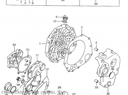 CRANKCASE COVER (MODEL T/V) - GSXR750 1996 (T) (E02 E04 E18 E22 E24 E25 E34 E39) / P37