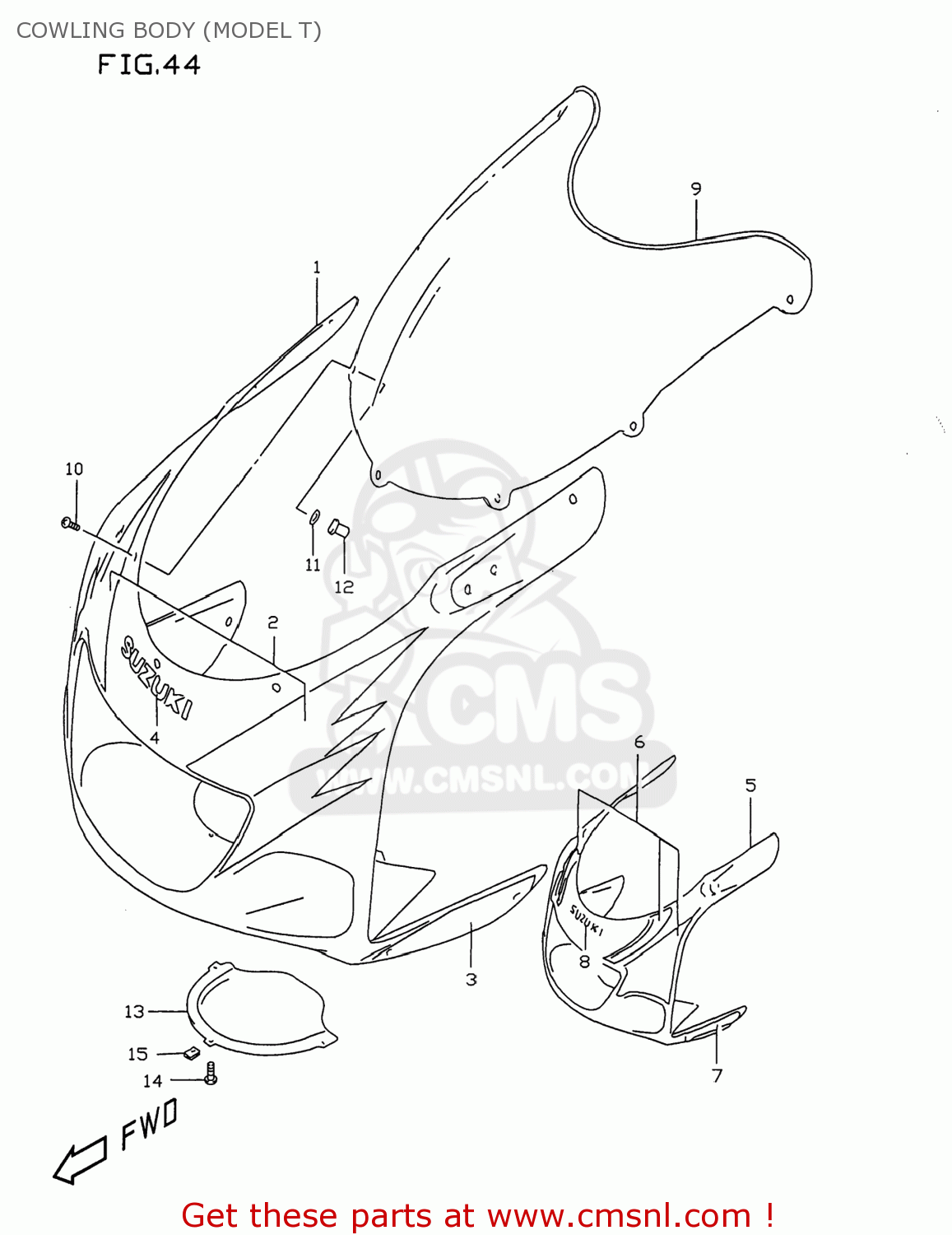COWLING BODY (MODEL T) GSXR750 1996 (T) USA (E03)