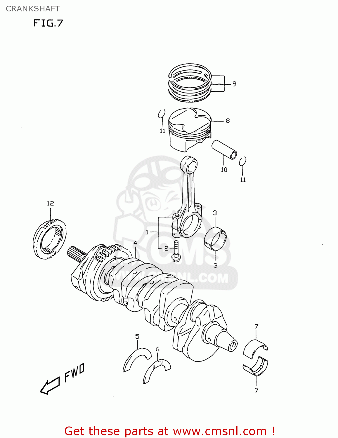 CRANKSHAFT GSXR750 1996 (T) USA (E03)