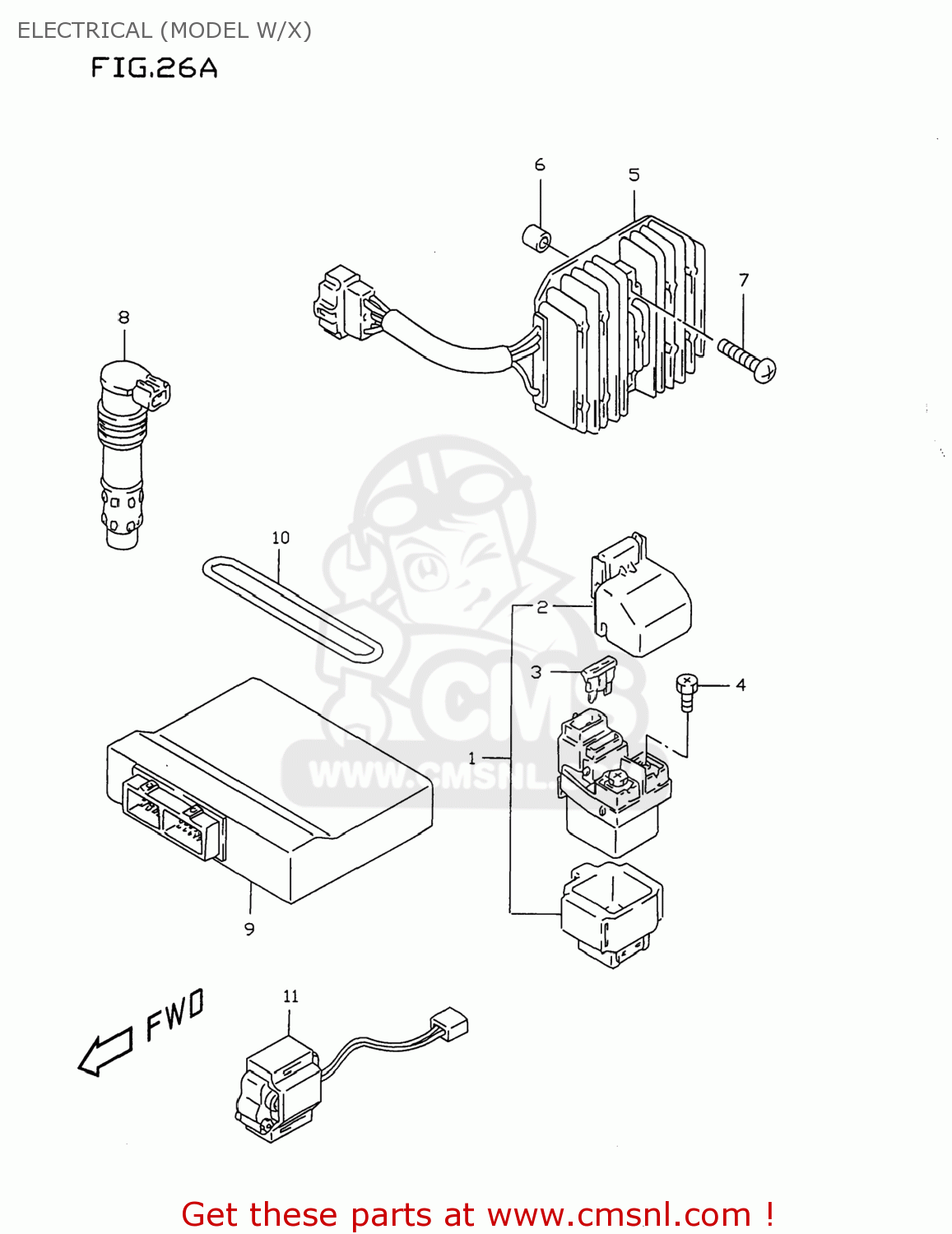 ELECTRICAL (MODEL W/X) GSXR750 1996 (T) USA (E03)