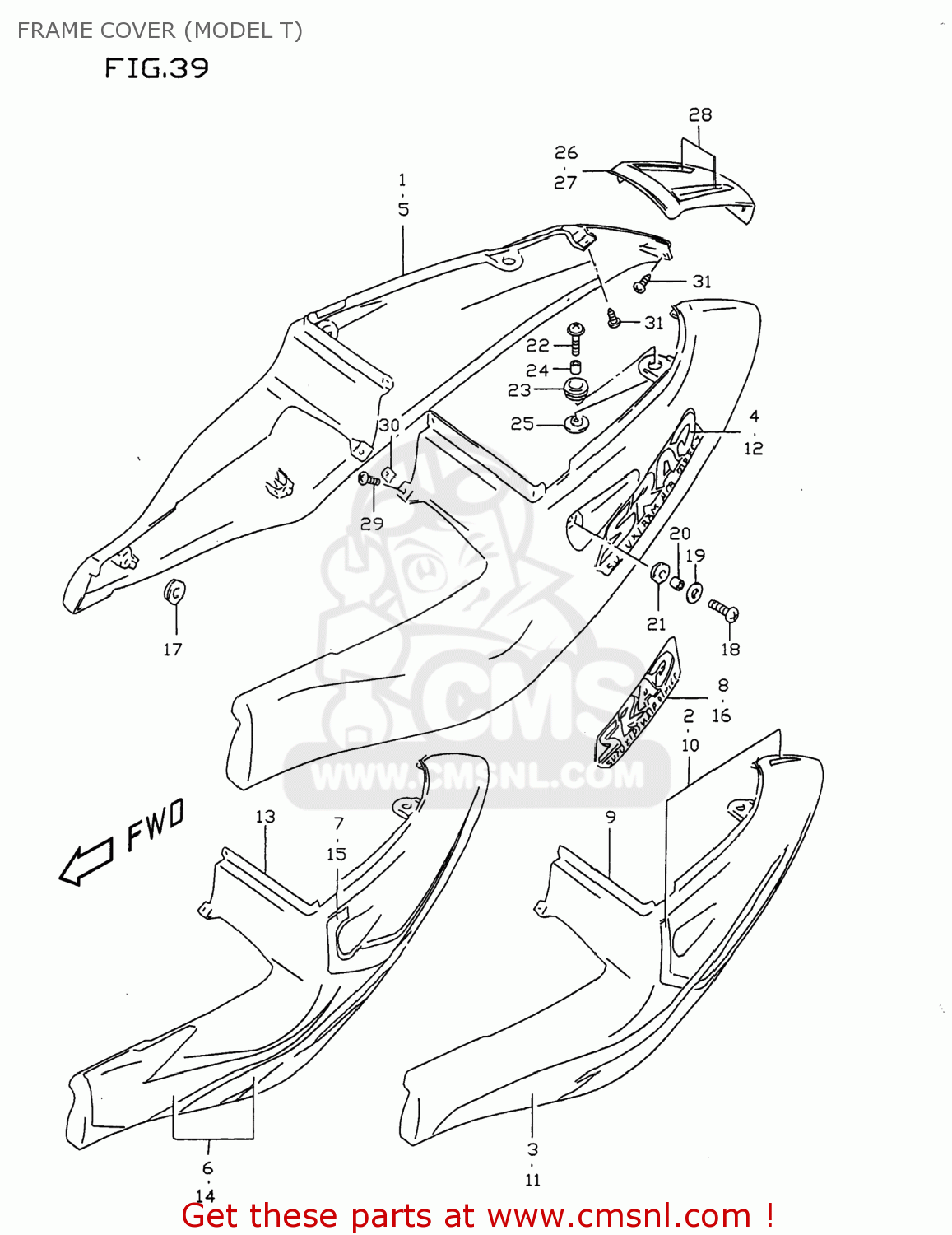 FRAME COVER (MODEL T) GSXR750 1996 (T) USA (E03)