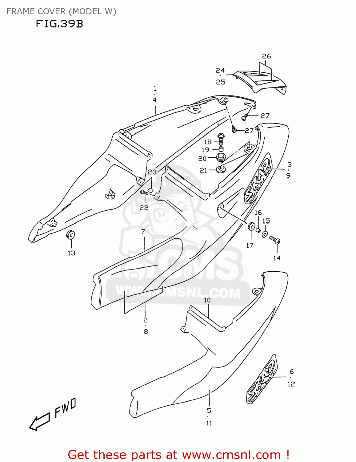 FRAME COVER (MODEL W) GSXR750 1996 (T) USA (E03)