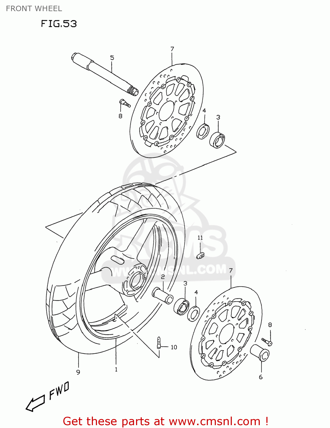 FRONT WHEEL GSXR750 1996 (T) USA (E03)