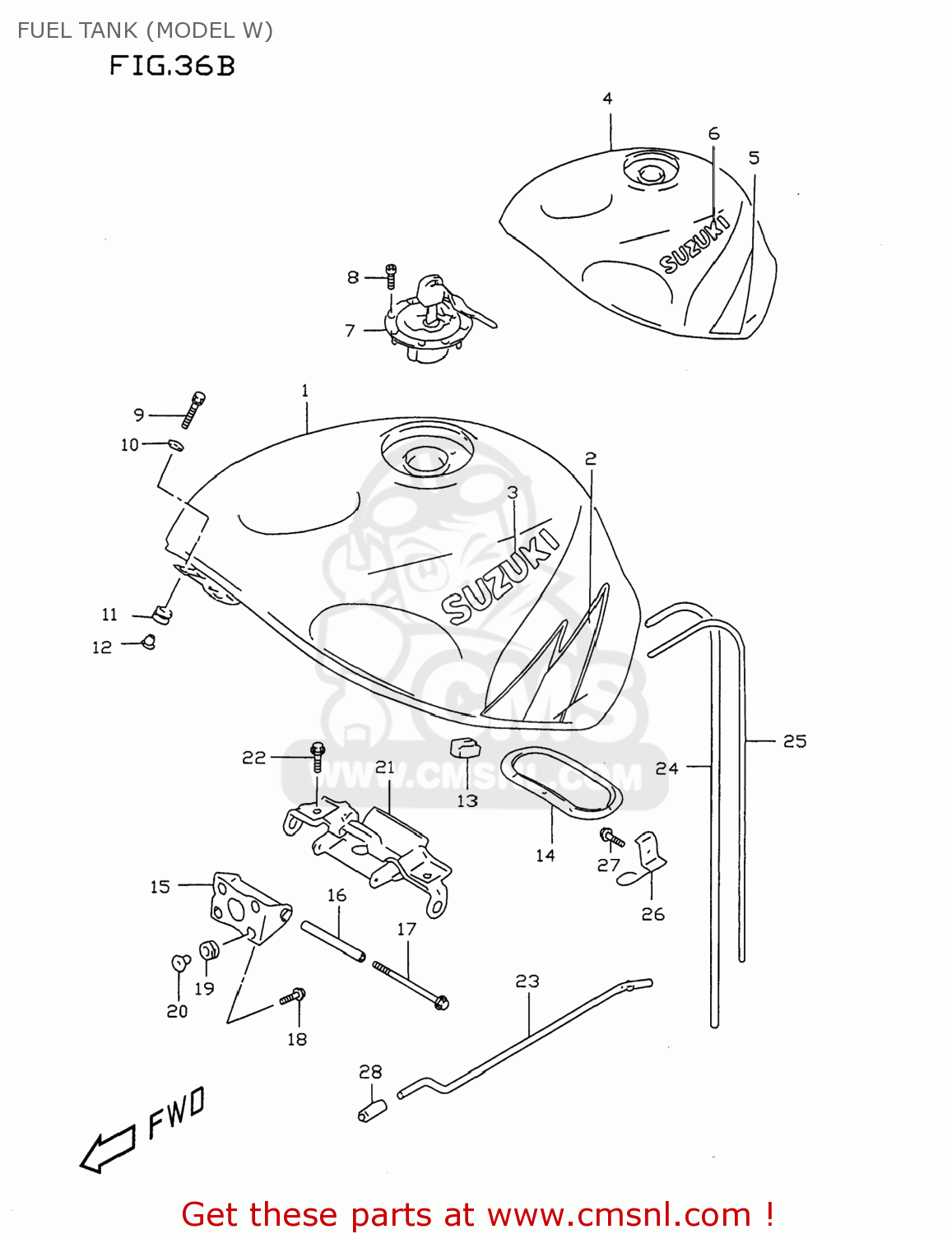 FUEL TANK (MODEL W) GSXR750 1996 (T) USA (E03)