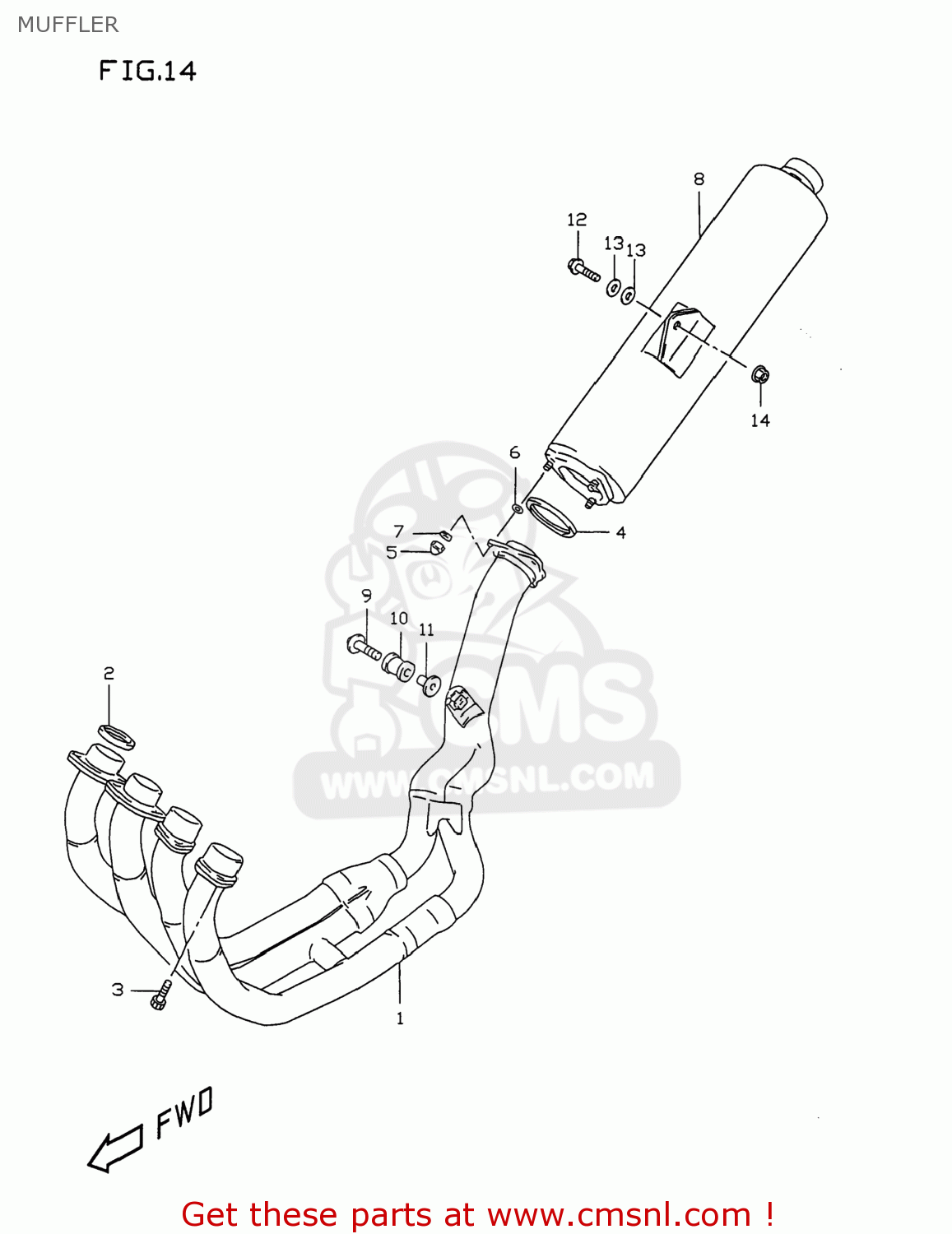 MUFFLER GSXR750 1996 (T) USA (E03)