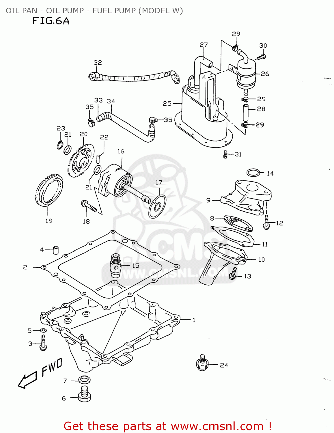 OIL PAN - OIL PUMP - FUEL PUMP (MODEL W) GSXR750 1996 (T) USA (E03)