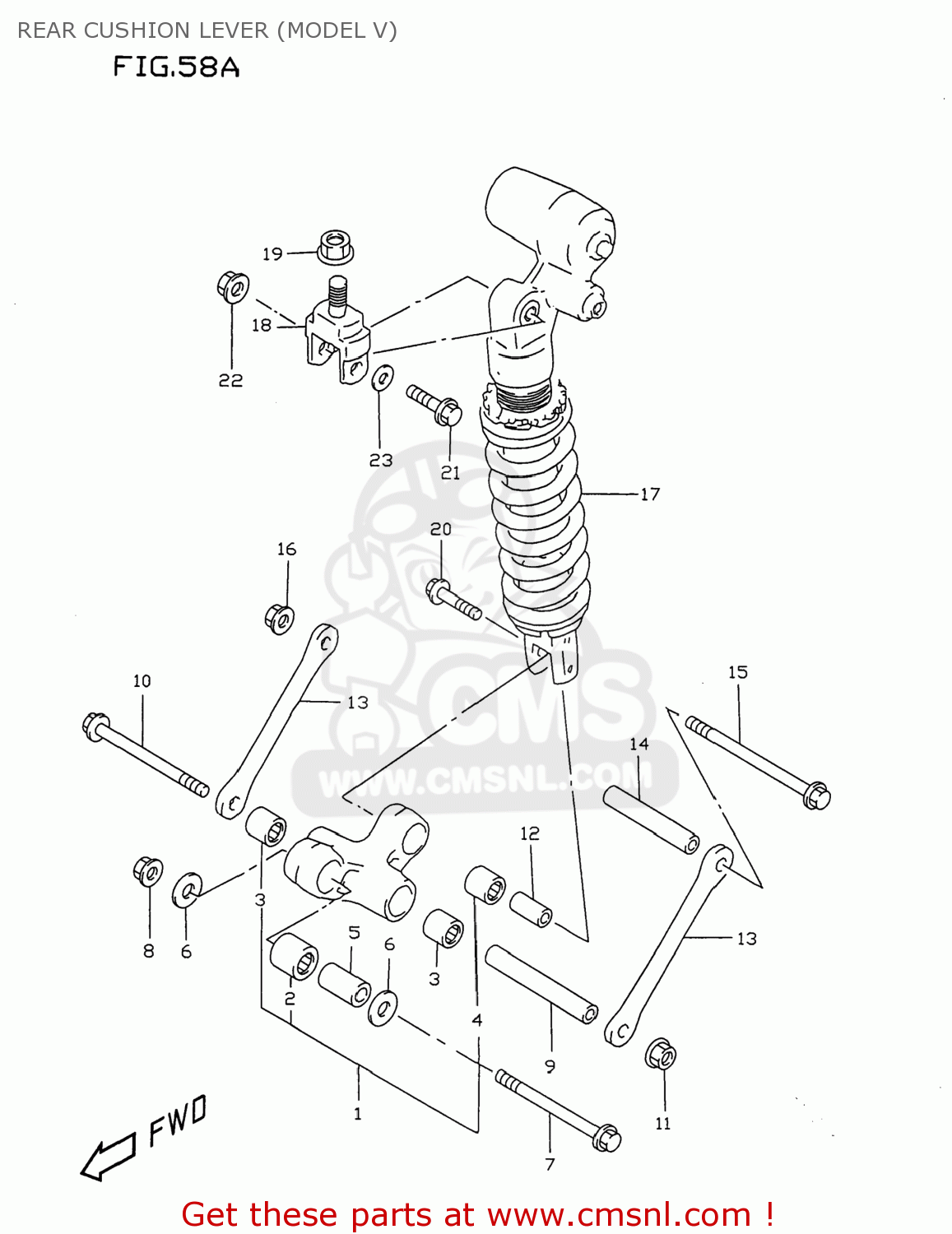 REAR CUSHION LEVER (MODEL V) GSXR750 1996 (T) USA (E03)
