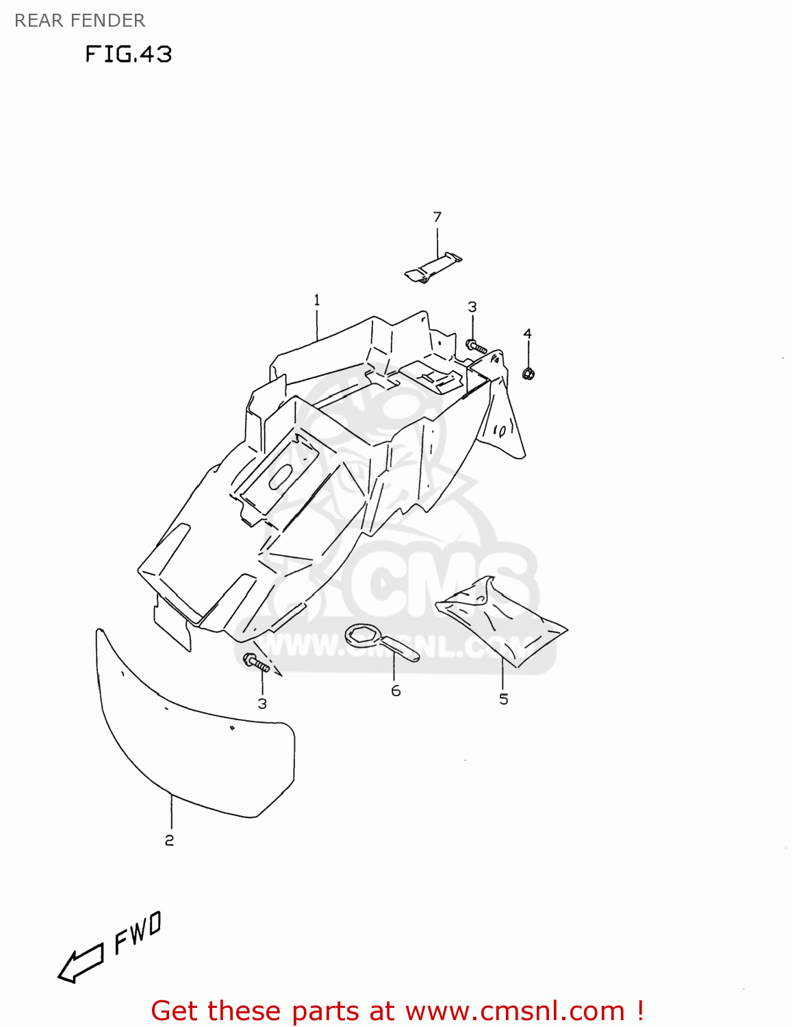 REAR FENDER GSXR750 1996 (T) USA (E03)