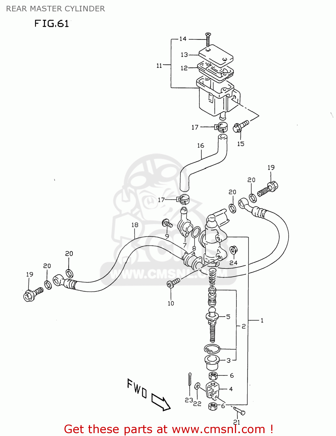REAR MASTER CYLINDER GSXR750 1996 (T) USA (E03)