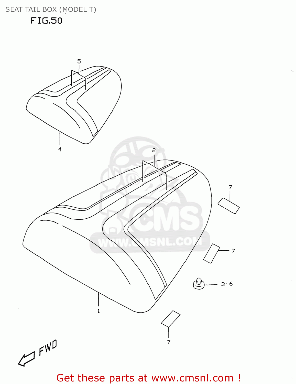 SEAT TAIL BOX (MODEL T) GSXR750 1996 (T) USA (E03)