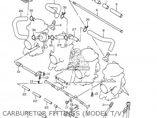 CARBURETOR FITTINGS (MODEL T/V) - GSXR750 1996 (T) USA (E03)
