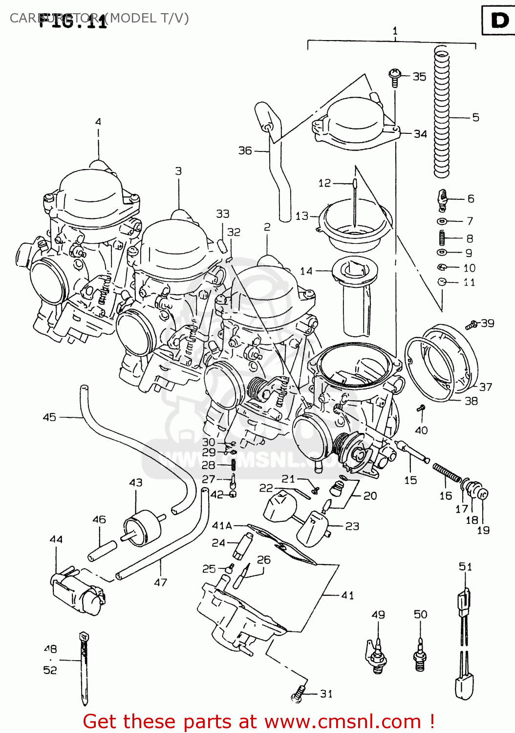 CARBURETOR (MODEL T/V) GSXR750 1997 (V) (E02 E04 E18 E22 E24 E25 E34 E39) / P37