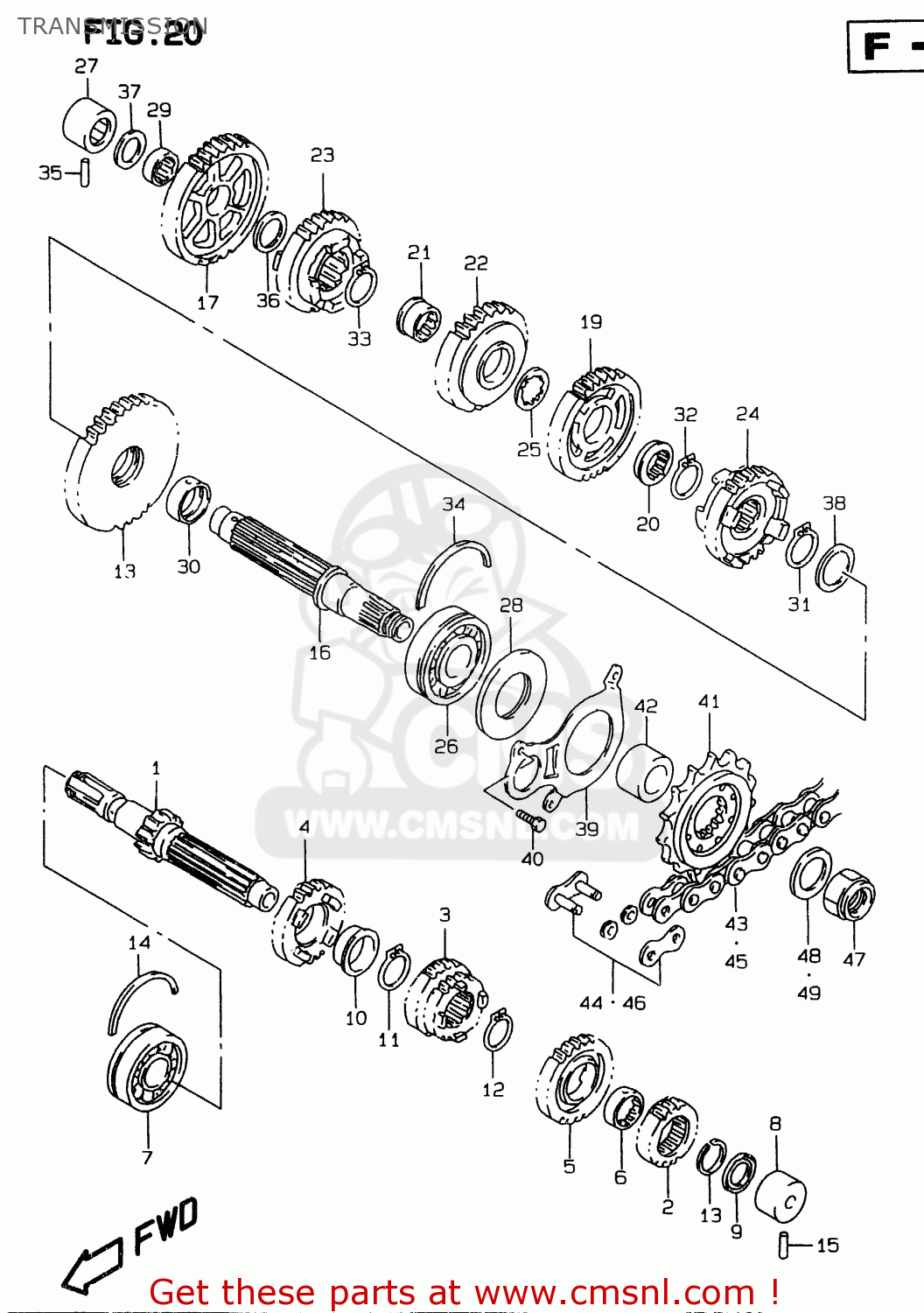 TRANSMISSION GSXR750 1997 (V) (E02 E04 E18 E22 E24 E25 E34 E39) / P37