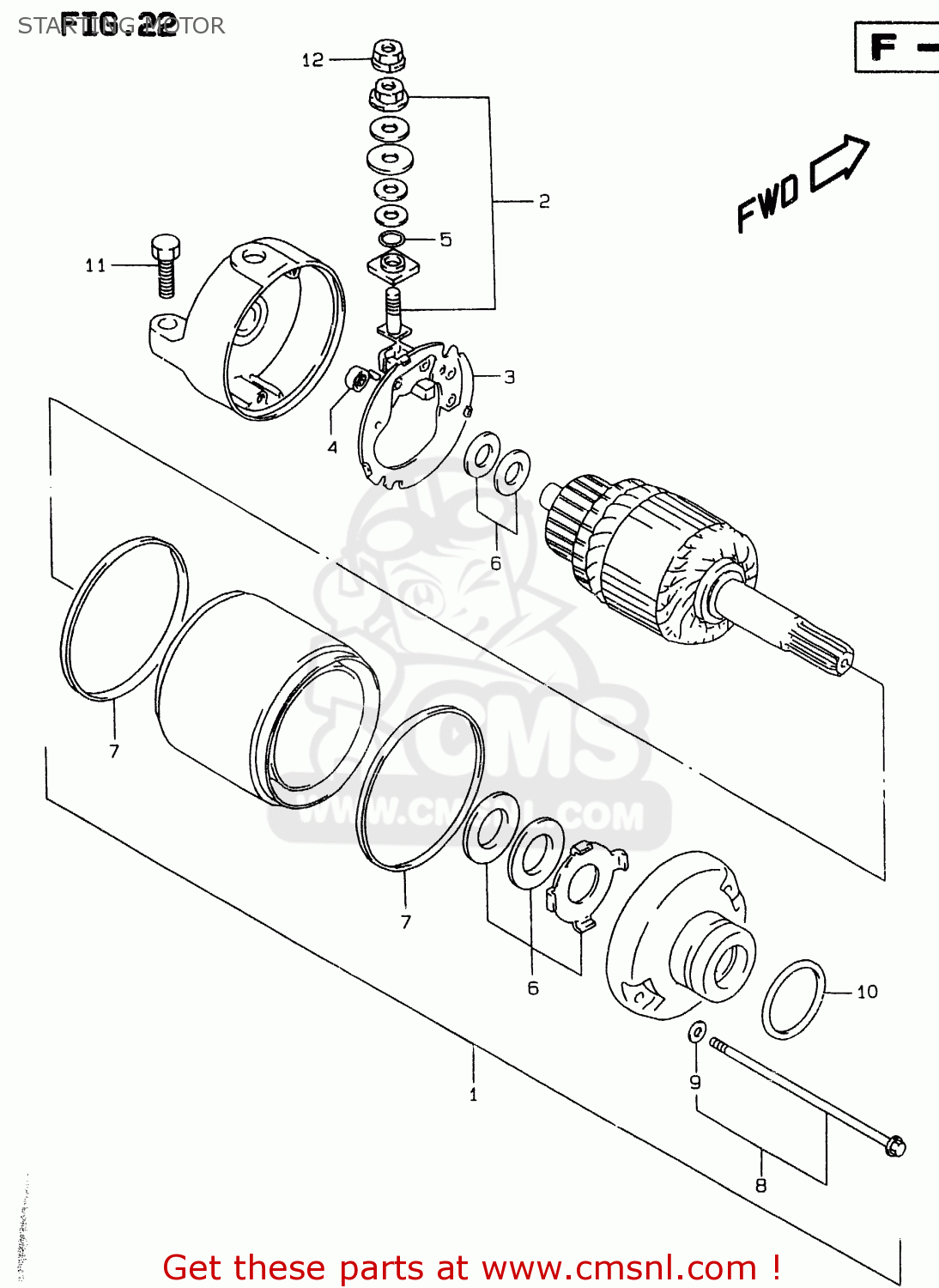 STARTING MOTOR GSXR750 1997 (V) (E02 E04 E18 E22 E24 E25 E34 E39) / P37