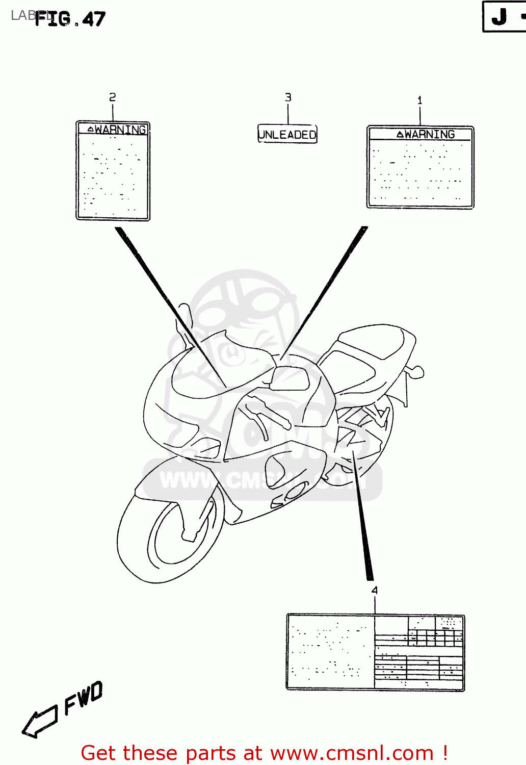 LABEL GSXR750 1997 (V) (E02 E04 E18 E22 E24 E25 E34 E39) / P37