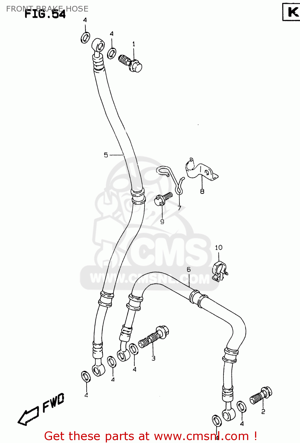 FRONT BRAKE HOSE GSXR750 1997 (V) (E02 E04 E18 E22 E24 E25 E34 E39) / P37