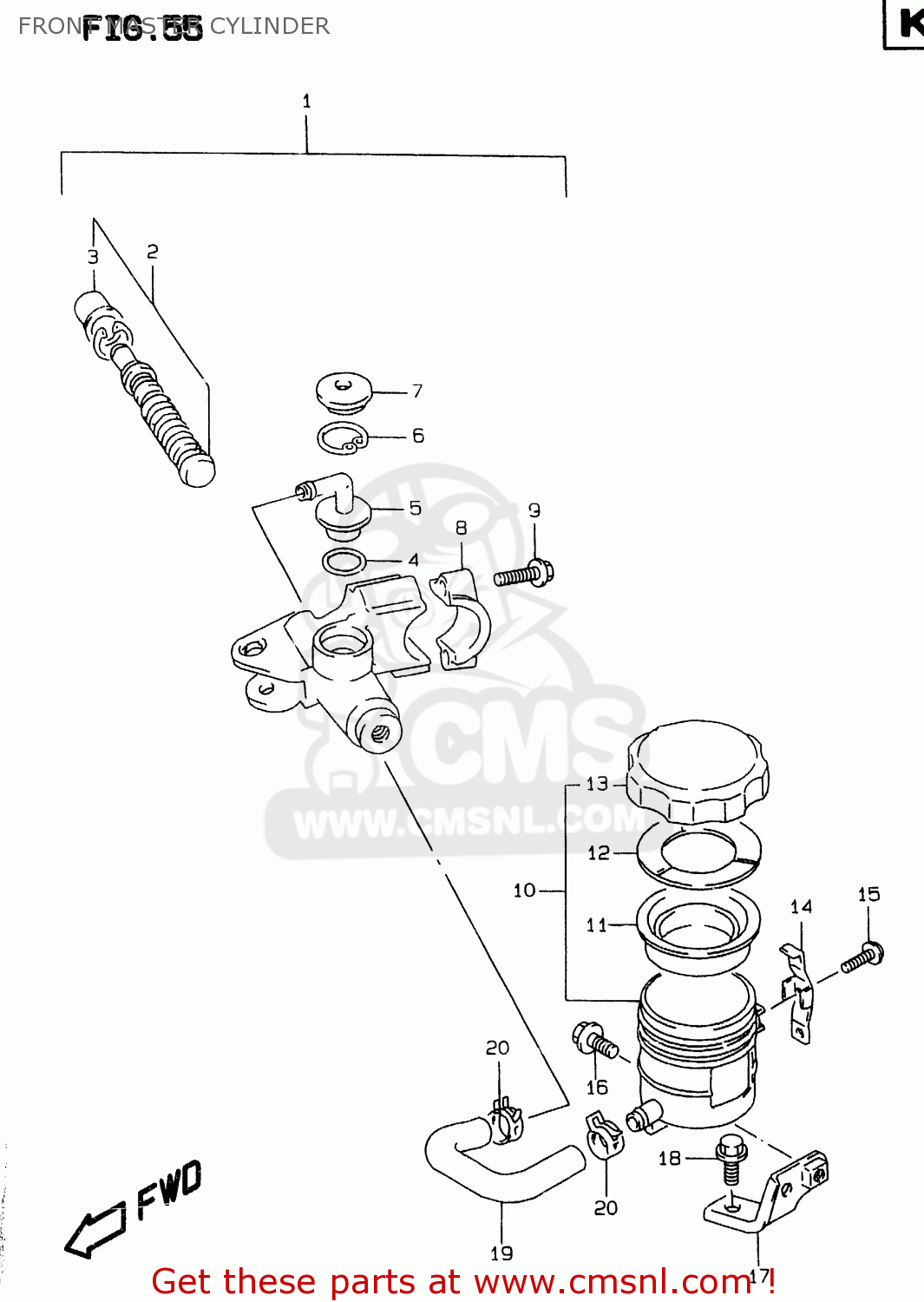 FRONT MASTER CYLINDER GSXR750 1997 (V) (E02 E04 E18 E22 E24 E25 E34 E39) / P37