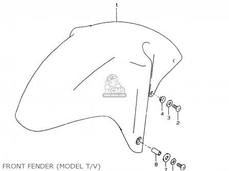 FRONT FENDER (MODEL T/V) - GSXR750 1997 (V) (E02 E04 E18 E22 E24 E25 E34 E39) / P37