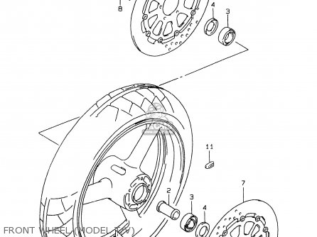 FRONT WHEEL (MODEL T/V) - GSXR750 1997 (V) (E02 E04 E18 E22 E24 E25 E34 E39) / P37