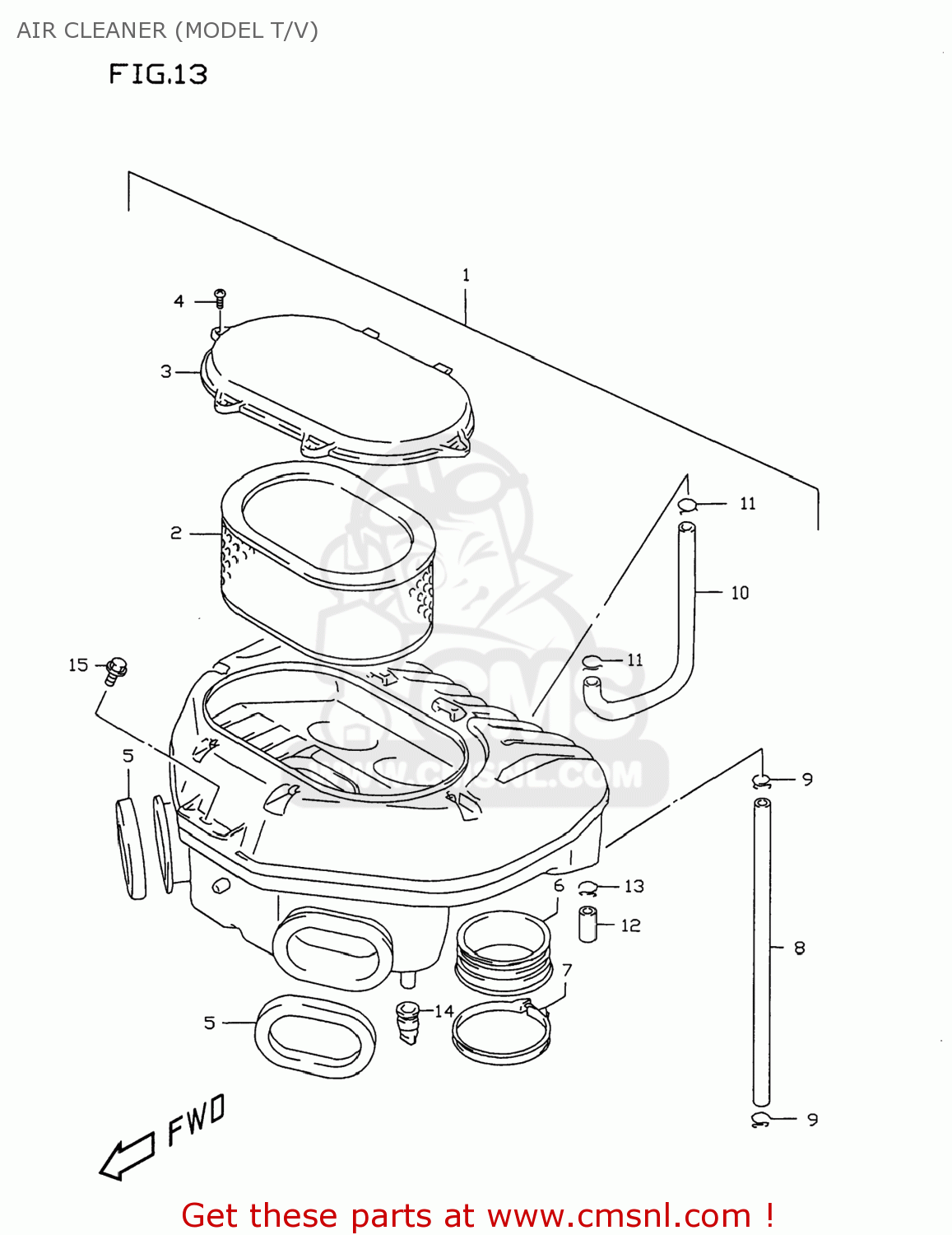 AIR CLEANER (MODEL T/V) GSXR750 1997 (V) USA (E03)