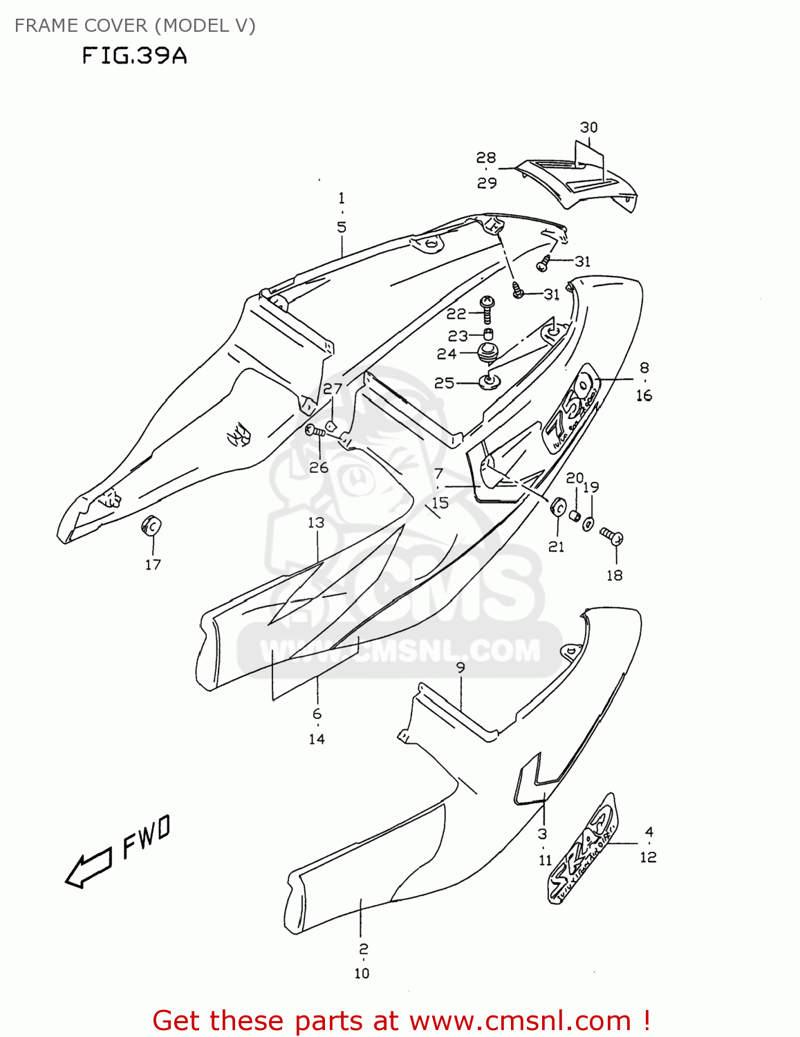 FRAME COVER (MODEL V) GSXR750 1997 (V) USA (E03)