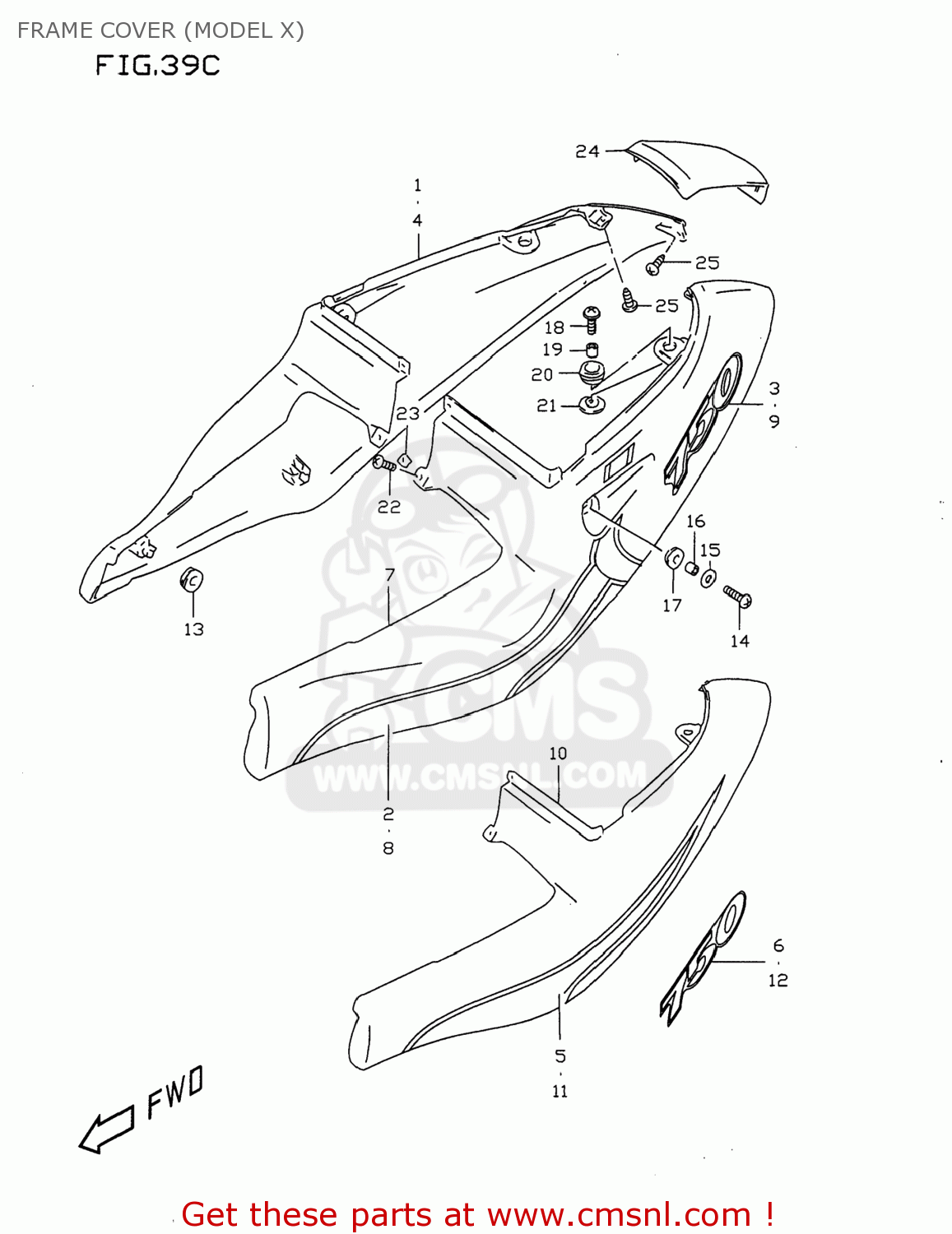 FRAME COVER (MODEL X) GSXR750 1997 (V) USA (E03)