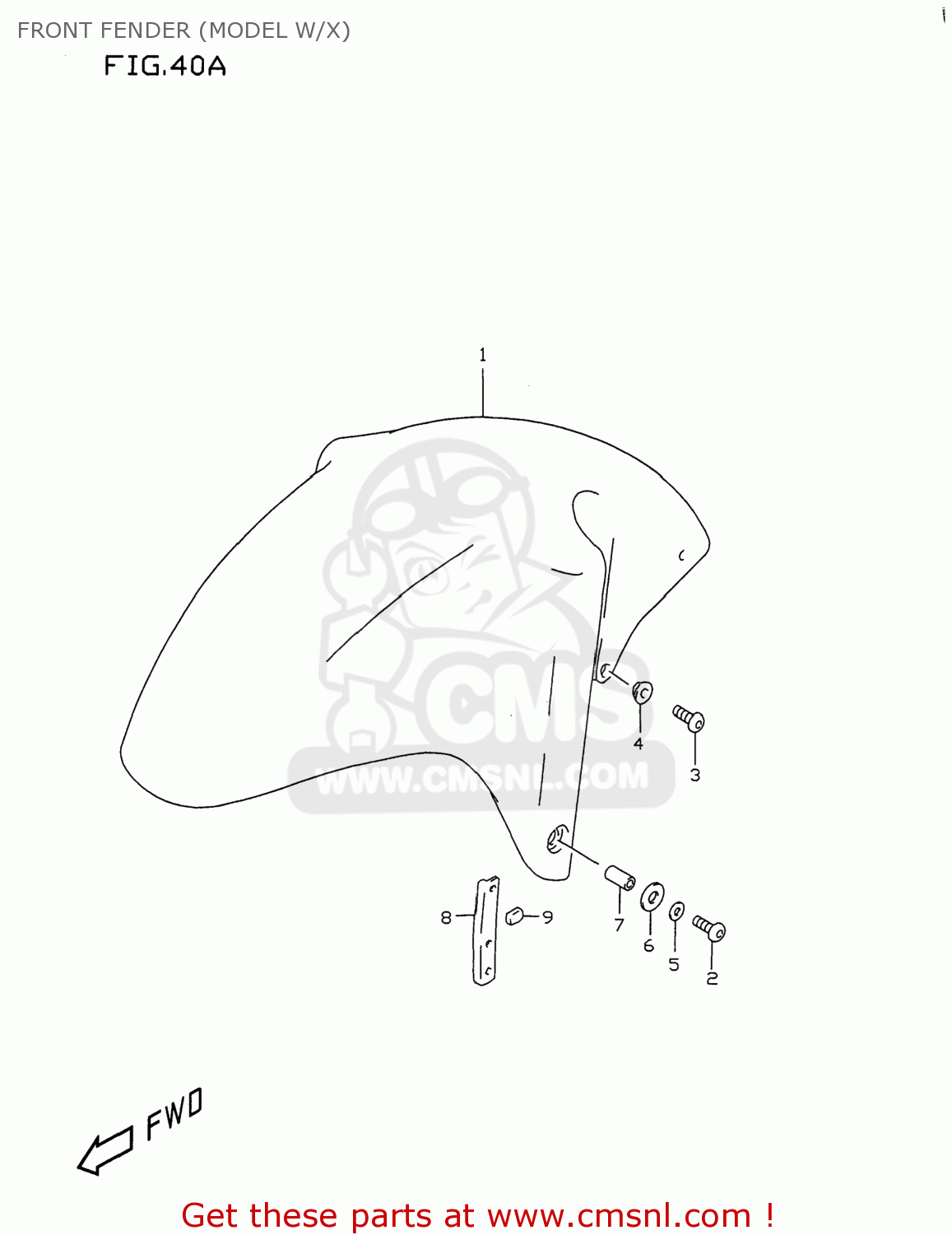 FRONT FENDER (MODEL W/X) GSXR750 1997 (V) USA (E03)