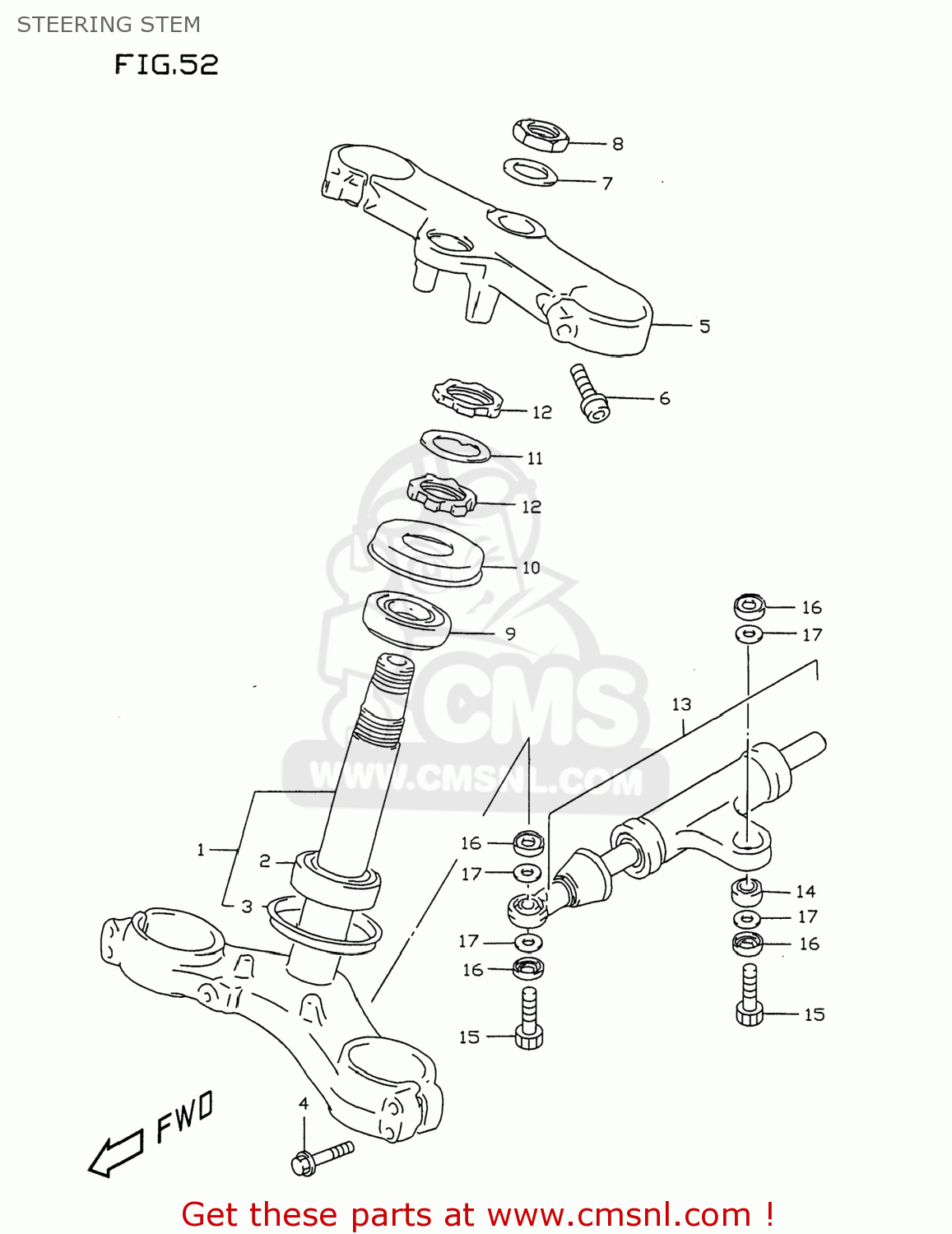 STEERING STEM GSXR750 1997 (V) USA (E03)