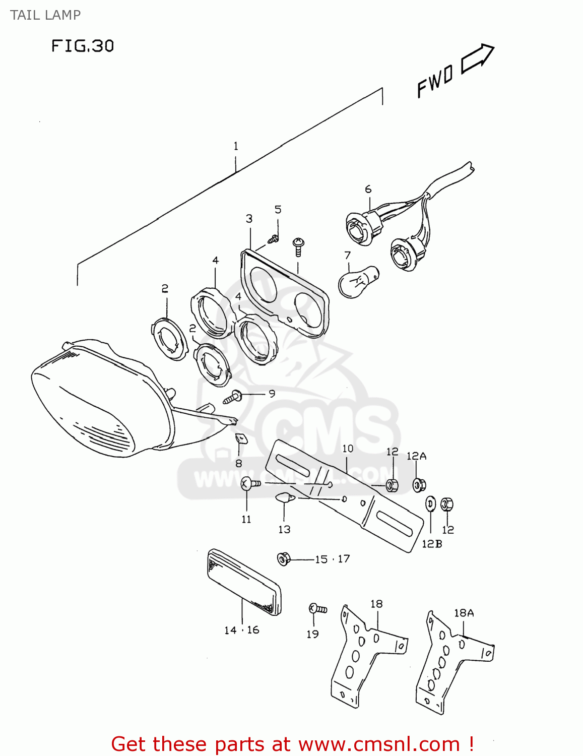 TAIL LAMP GSXR750 1997 (V) USA (E03)