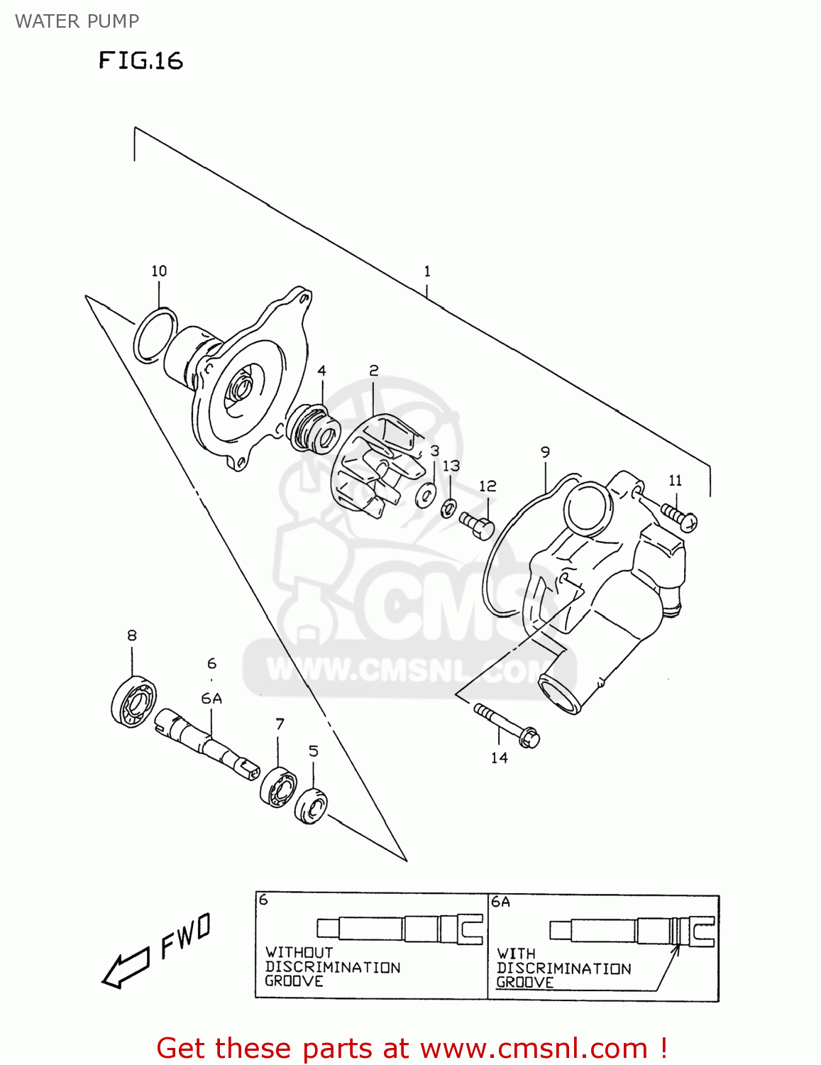 WATER PUMP GSXR750 1997 (V) USA (E03)