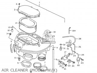 AIR CLEANER (MODEL W/X) - GSXR750 1997 (V) USA (E03)