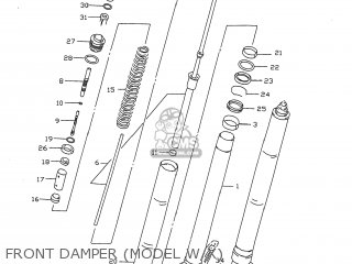 FRONT DAMPER (MODEL W/X) - GSXR750 1997 (V) USA (E03)