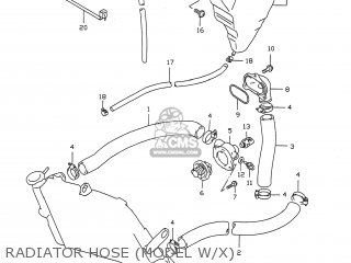 RADIATOR HOSE (MODEL W/X) - GSXR750 1997 (V) USA (E03)