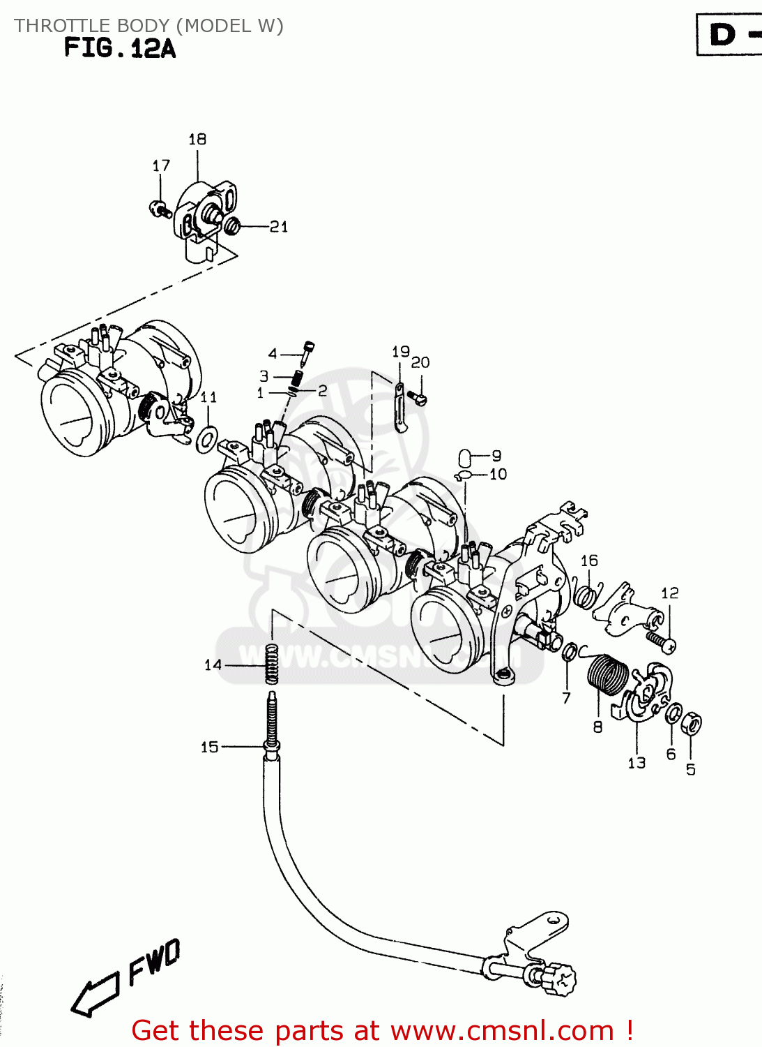 THROTTLE BODY (MODEL W) GSXR750 1998 (W) (E02 E04 E18 E22 E24 E25 E34 E39)