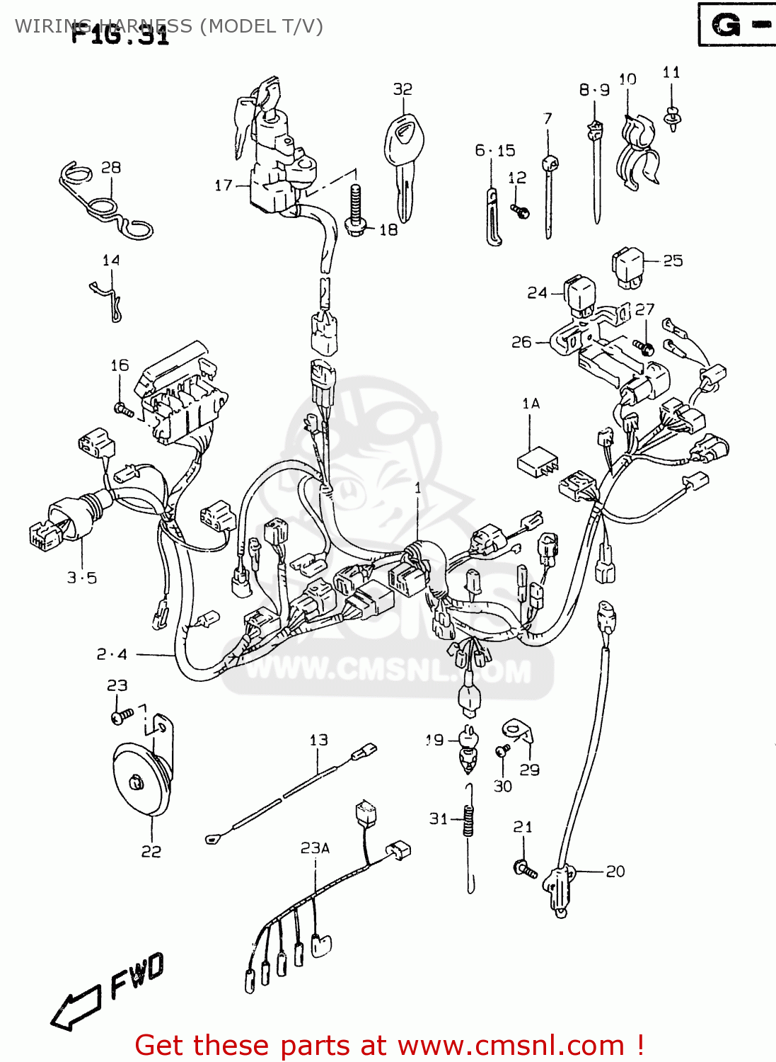 WIRING HARNESS (MODEL T/V) GSXR750 1998 (W) (E02 E04 E18 E22 E24 E25 E34 E39)
