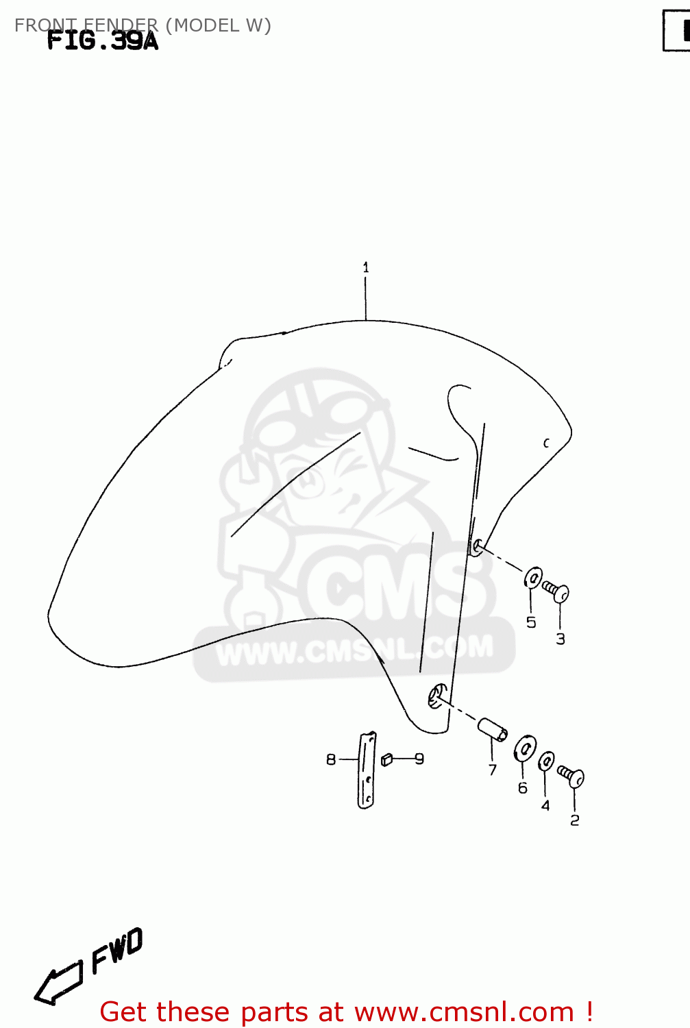 FRONT FENDER (MODEL W) GSXR750 1998 (W) (E02 E04 E18 E22 E24 E25 E34 E39)