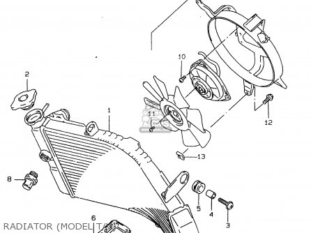 RADIATOR (MODEL T/V) - GSXR750 1998 (W) (E02 E04 E18 E22 E24 E25 E34 E39)