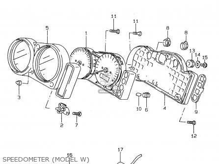 SPEEDOMETER (MODEL W) - GSXR750 1998 (W) (E02 E04 E18 E22 E24 E25 E34 E39)