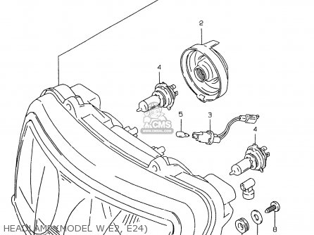 HEADLAMP (MODEL W E2, E24) - GSXR750 1998 (W) (E02 E04 E18 E22 E24 E25 E34 E39)