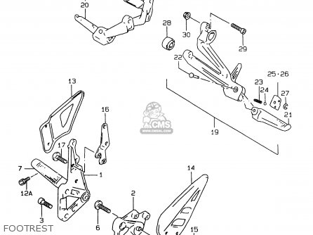 FOOTREST - GSXR750 1998 (W) (E02 E04 E18 E22 E24 E25 E34 E39)