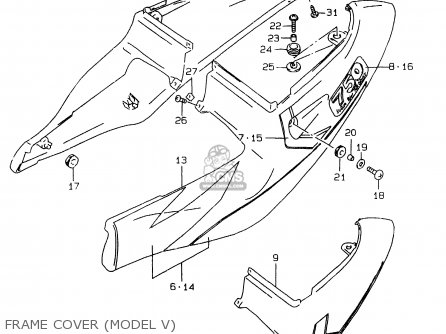 FRAME COVER (MODEL V) - GSXR750 1998 (W) (E02 E04 E18 E22 E24 E25 E34 E39)