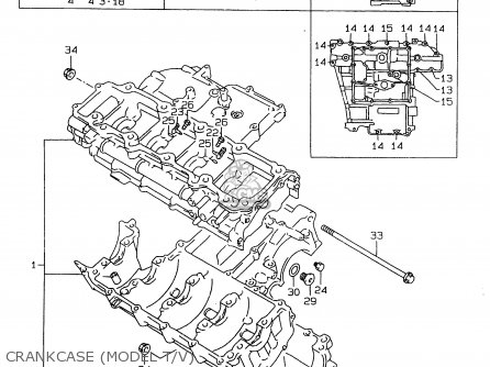 CRANKCASE (MODEL T/V) - GSXR750 1998 (W) (E02 E04 E18 E22 E24 E25 E34 E39)