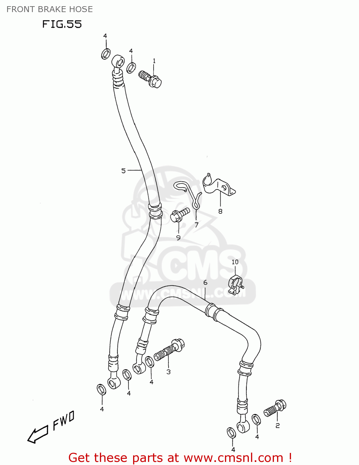 FRONT BRAKE HOSE GSXR750 1998 (W) USA (E03)